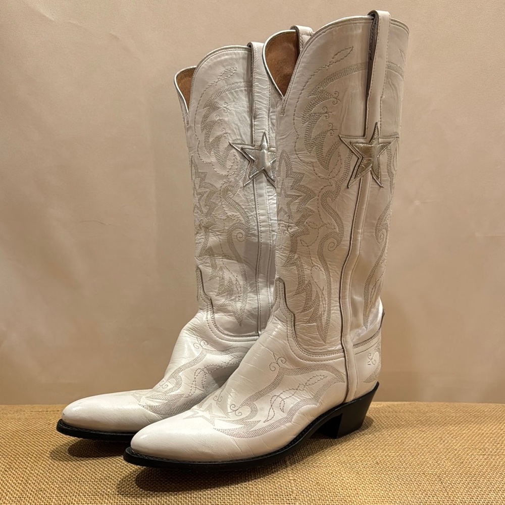 Lucchese White Western Cowboy Boots |Size 9.5